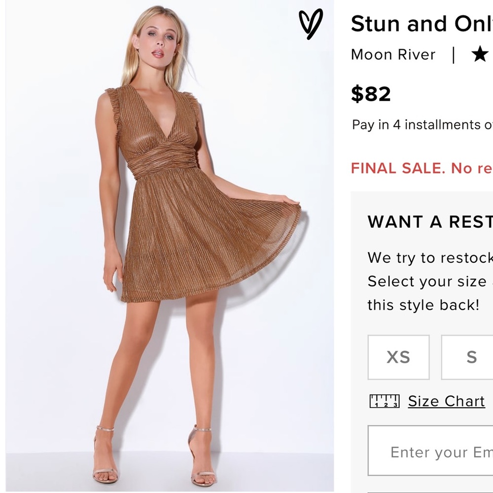 Lulu’s gold dress